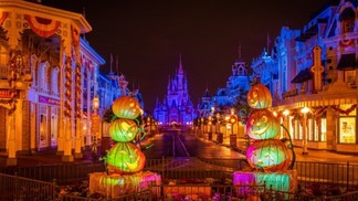 Decoração da Mickey's Not-So-Scary Halloween Party no Magic Kingdom da Disney Orlando