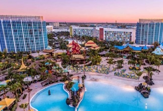 Vista da área do Universal's Cabana Bay Beach Resort em Orlando