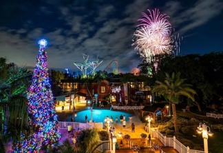 Christmas Town no parque Busch Gardens