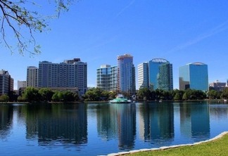 Vista do Lake Eola em Orlando
