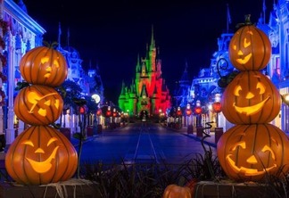 Castelo da Cinderela no Halloween da Disney Orlando
