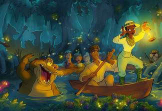 Desenho de Tiana's Bayou Adventure no Magic Kingdom da Disney Orlando