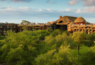 Área do hotel Disney Animal Kingdom Lodge em Orlando