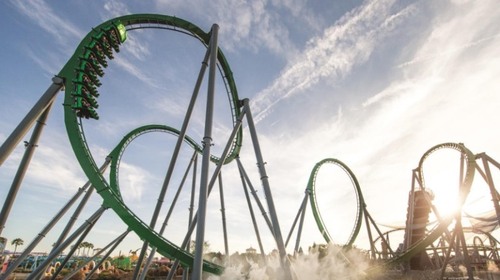 Montanha-russa The Incredible Hulk Coaster no Islands of Adventure em Orlando