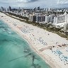 Vista de South Beach em Miami no inverno
