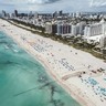 Vista de South Beach em Miami no inverno