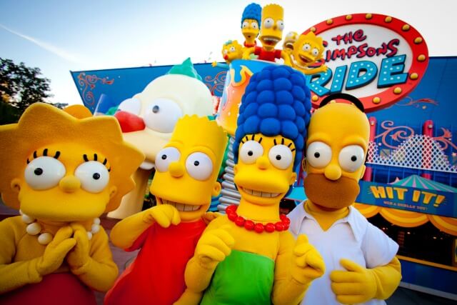 Os Simpsons no parque Universal Studios em Orlando