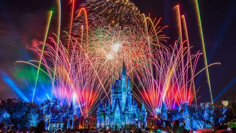 Show de fogos Happily Ever After no parque Magic Kingdom da Disney Orlando