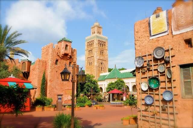 Pavilhão e área de Marrocos no Disney Epcot em Orlando