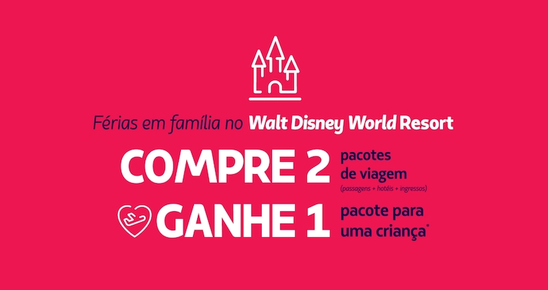 Pacote de viagem Disney com criança GRÁTIS! Promoção LATAM!