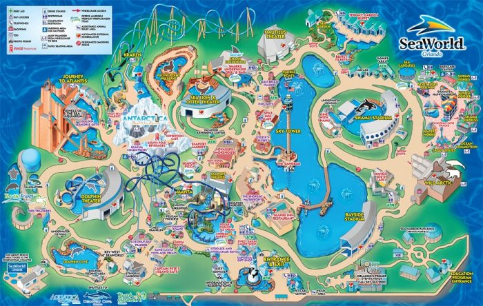 Parque SeaWorld em Orlando: mapa do parque