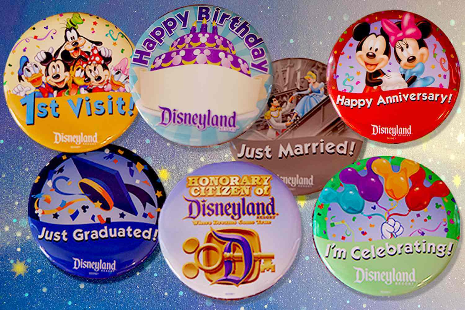 Buttons comemorativos da Disney