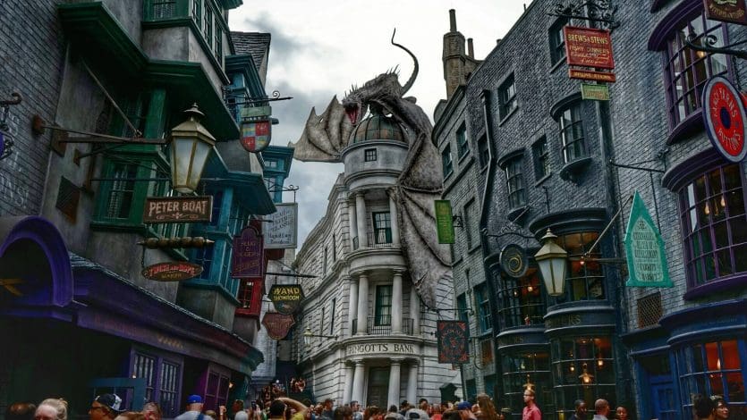 Área do Harry Potter no parque Universal Studios em Orlando