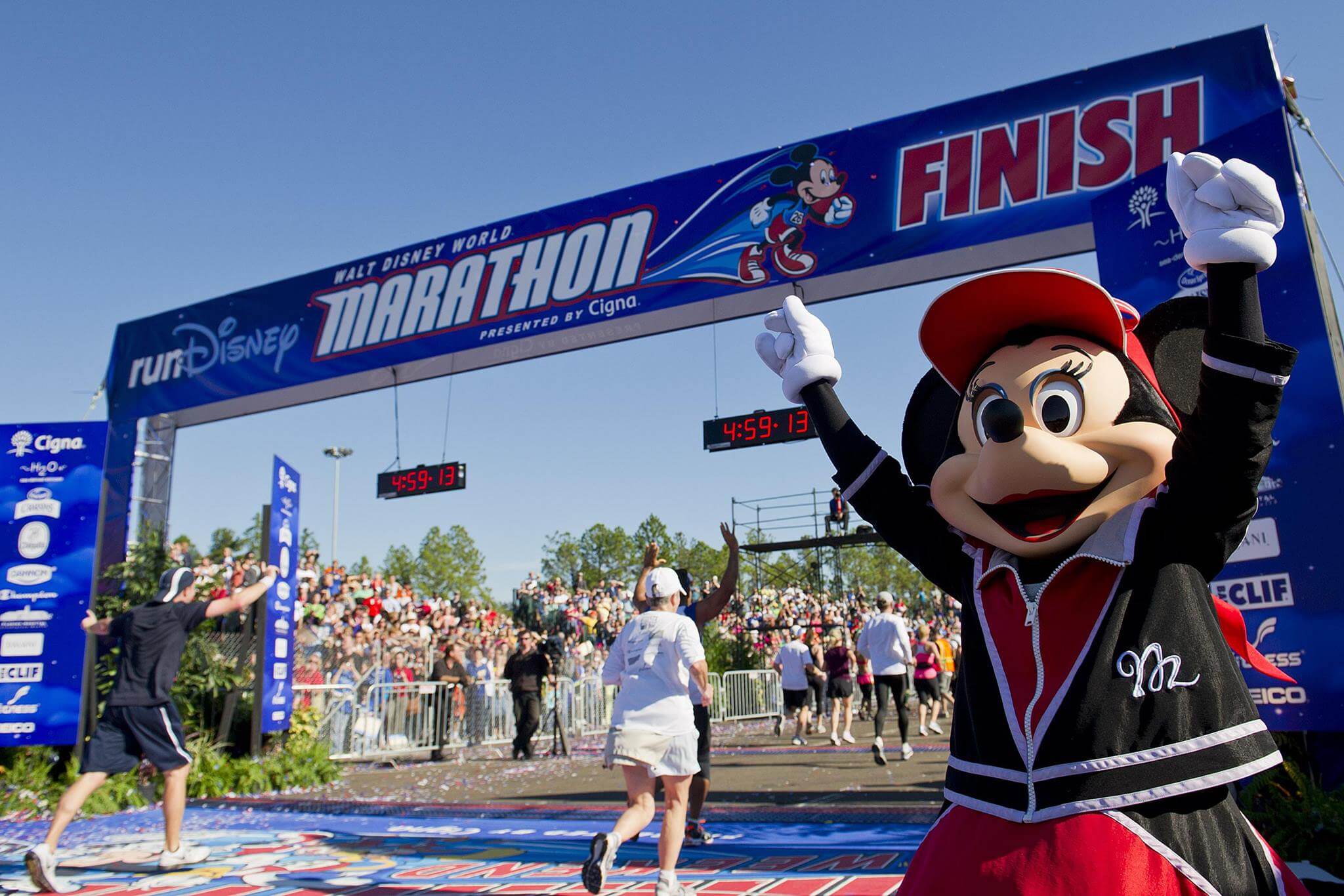 Linha de chegada da Walt Disney World Marathon em Orlando