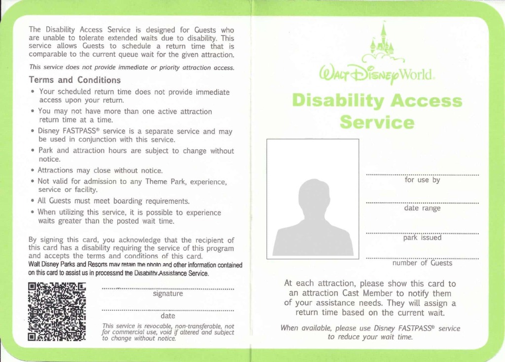 Disability Access Service Card