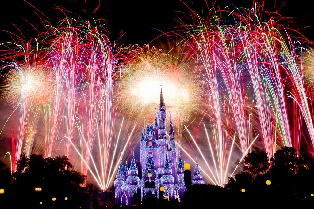 Show de fogos no parque Magic Kingdom da Disney Orlando