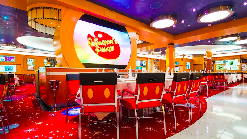 Restaurante Animator's Palate no cruzeiro Disney Dream