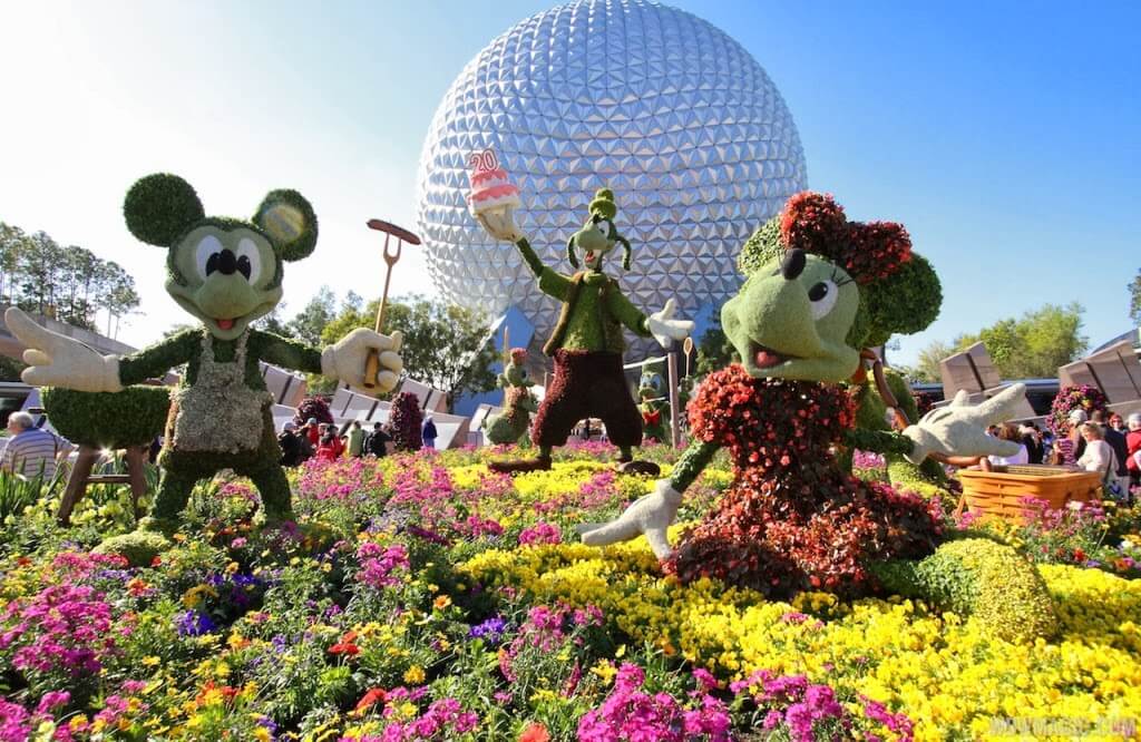 Personagens no Epcot International Flower & Garden Festival na Disney Orlando