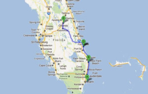 Mapa turístico de Orlando: De Orlando a Miami