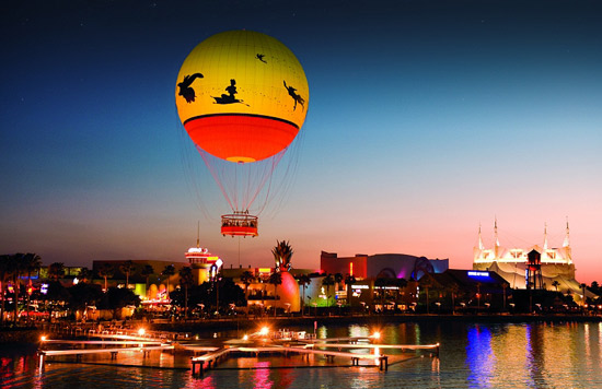 Passeio de balão na Disney Springs em Orlando