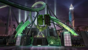 The Incredible Hulk Coaster no parque Islands of Adventure em Orlando