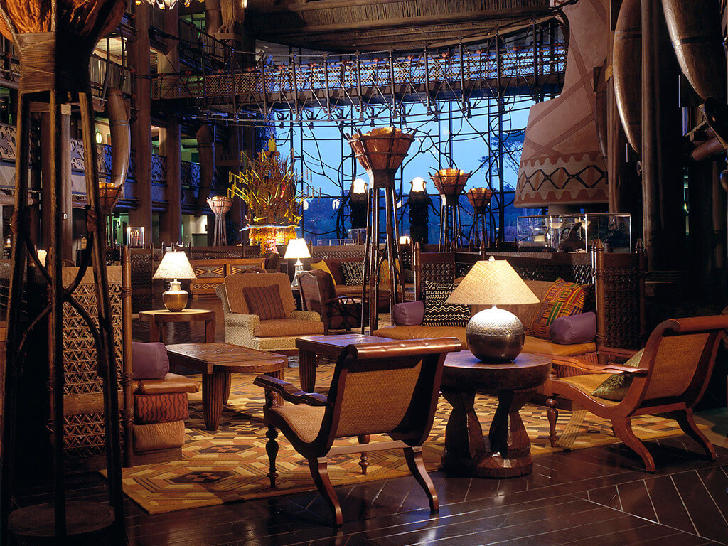 Lobby do hotel Disney Animal Kingdom Lodge em Orlando
