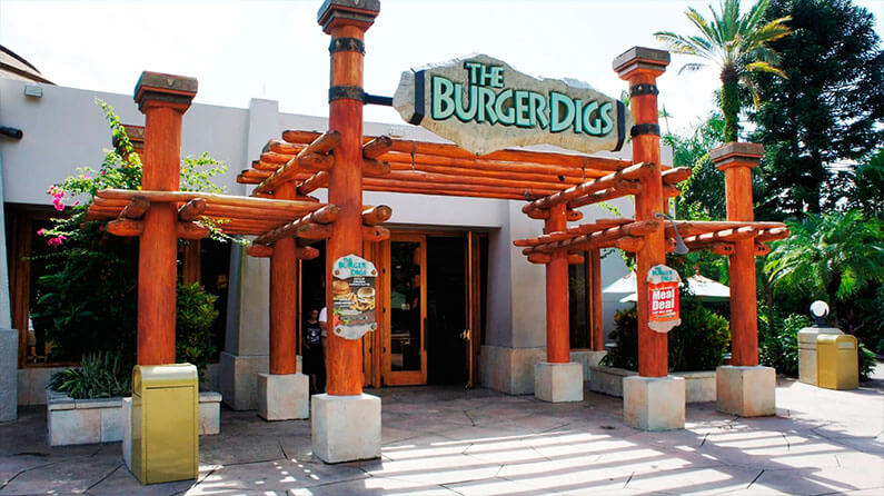 Restaurante The Burger Digs no Parque Islands of Adventure em Orlando