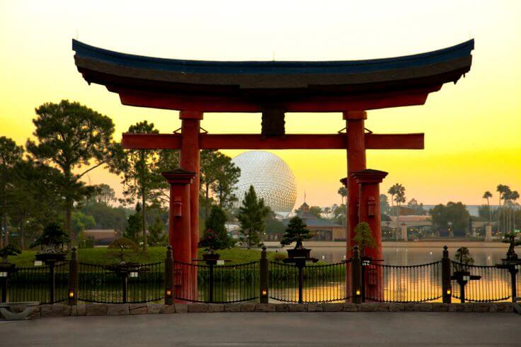 Pavilhão e área do Japão no Disney Epcot em Orlando