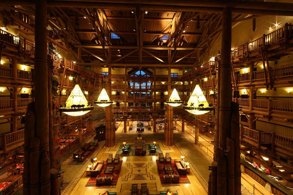 Interior do Disney's Wilderness Lodge