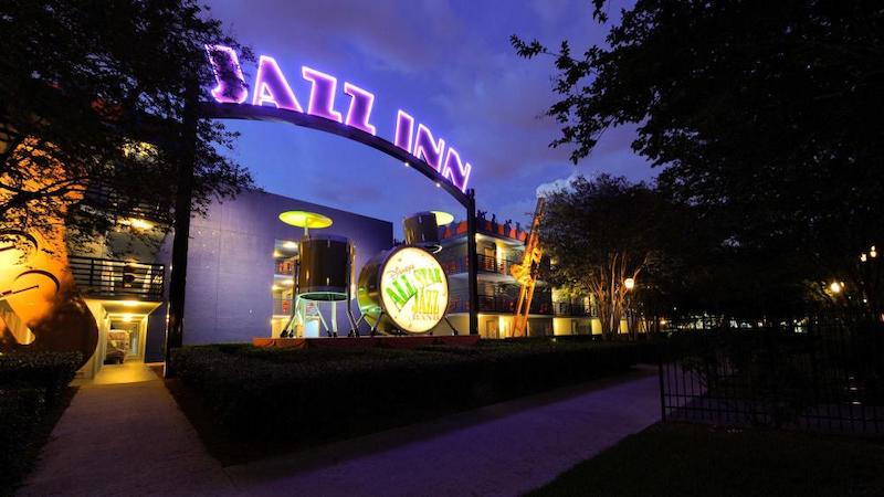 Área de jazz no hotel Disney All-Star Music em Orlando