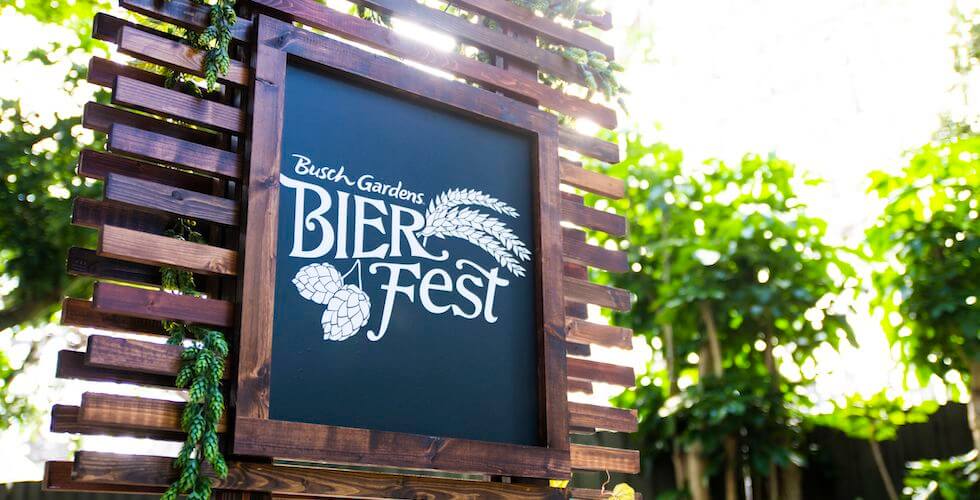 Placa do Bier Fest no Busch Gardens Tampa Bay