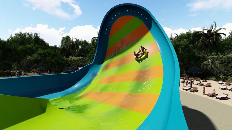 Curva do KareKare Curl no parque Aquatica em Orlando