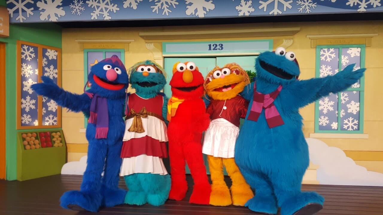 Elmo's Christmas Wish na Christmas Town no parque Busch Gardens