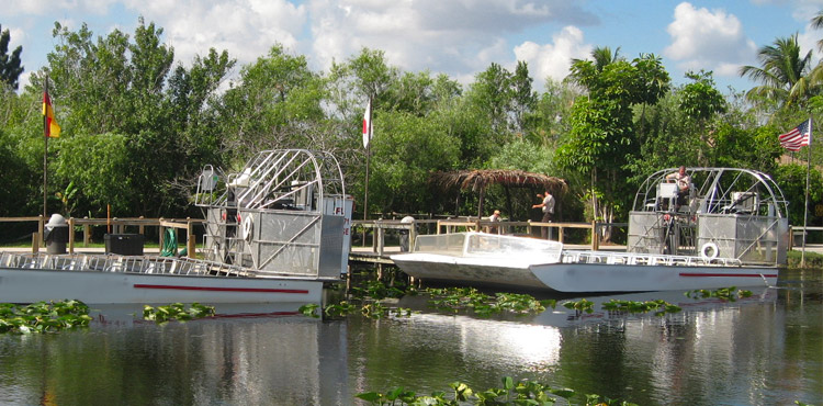 Passeio de aerobarco no Parque Nacional de Everglades
