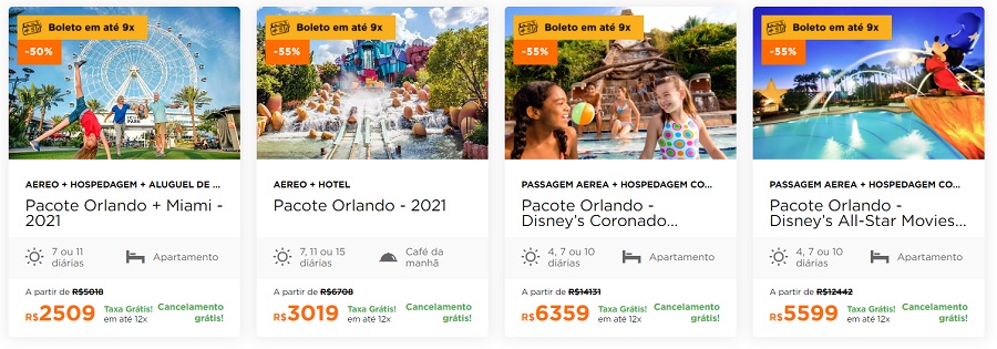 Pacotes do Hurb de Orlando e Disney