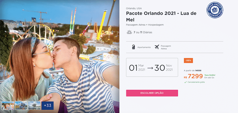 Pacote Hurb para Orlando - Lua de Mel