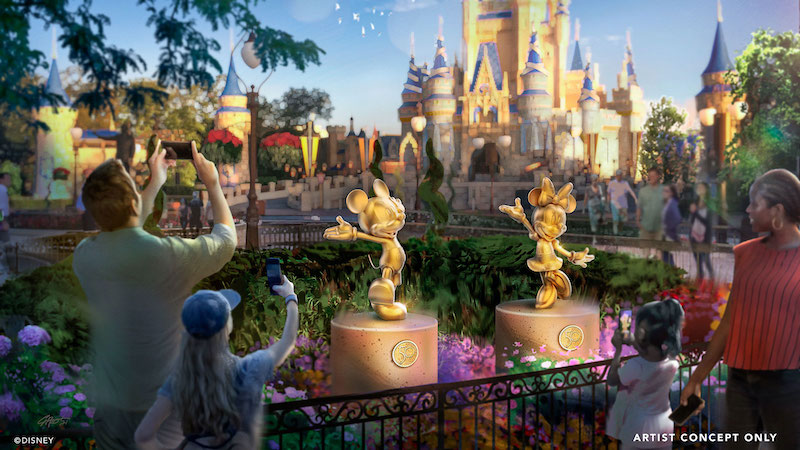 Esculturas de personagens no aniversário da Disney em Orlando