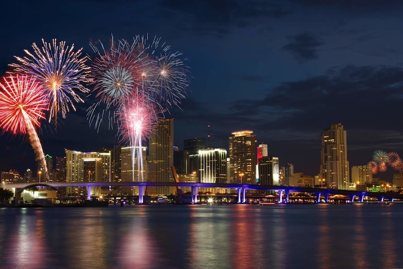 Fogos no Independence Day em Miami