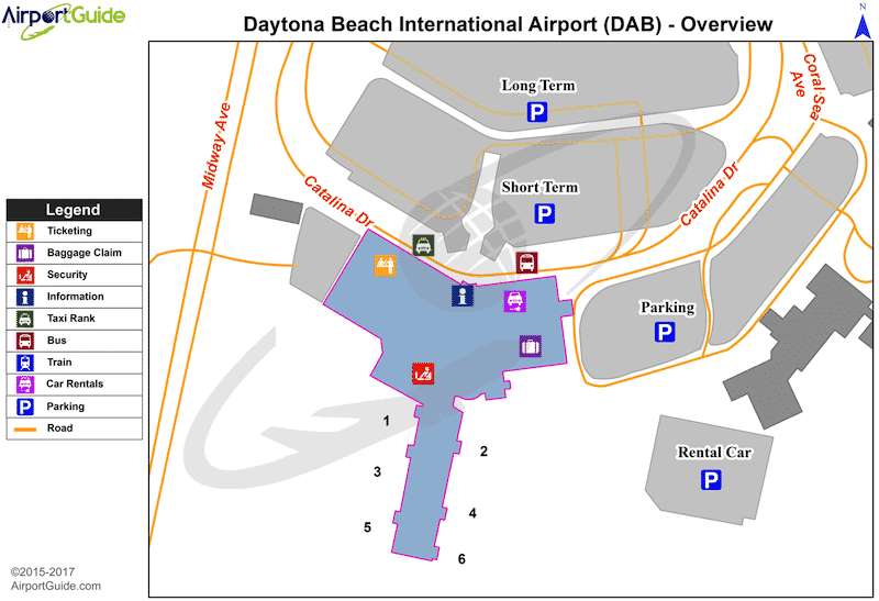 Mapa do Aeroporto de Daytona Beach