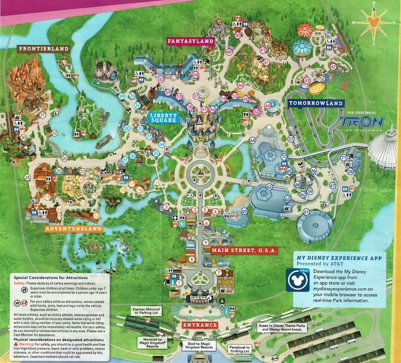 Mapa do parque Magic Kingdom da Disney Orlando