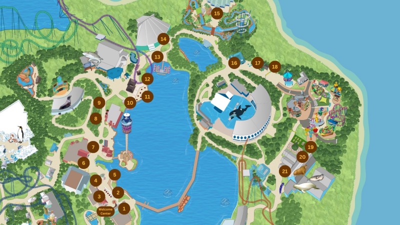 Mapa do Craft Beer Festival no SeaWorld Orlando em 2023